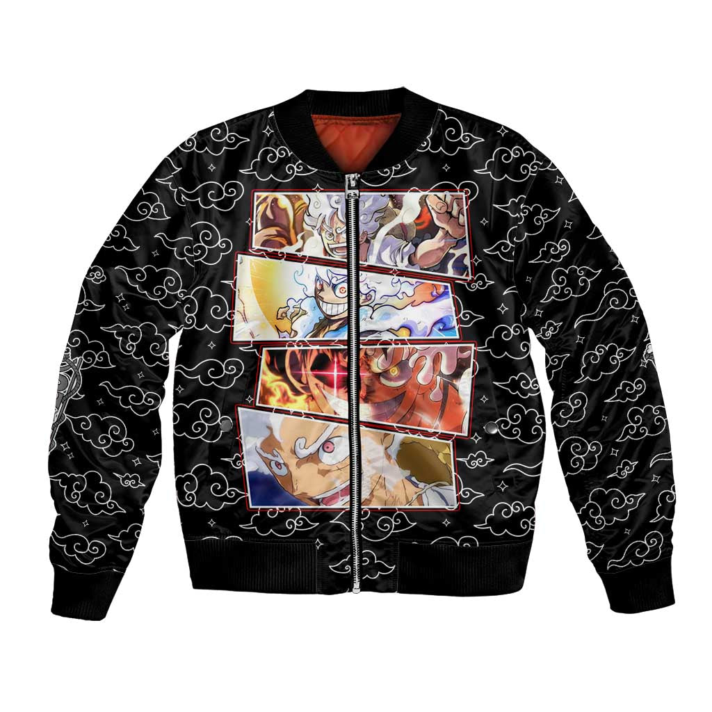 Luffy Gear 5th Nika White Hair - One Piece Bomber Jacket Anime Style