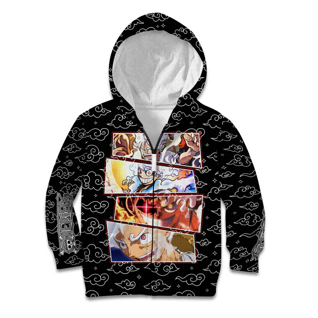 Luffy Gear 5th Nika White Hair - One Piece Kid Hoodie Anime Style