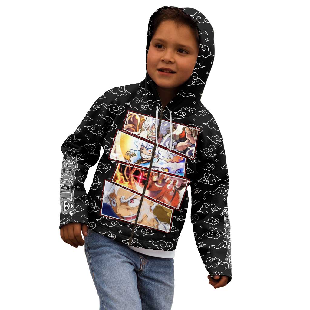 Luffy Gear 5th Nika White Hair - One Piece Kid Hoodie Anime Style
