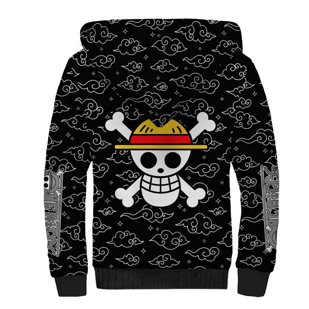 Luffy Gear 5th Nika White Hair - One Piece Sherpa Hoodie Anime Style
