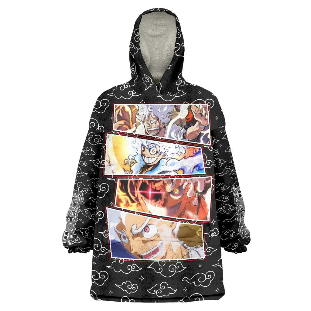 Luffy Gear 5th Nika White Hair - One Piece Wearable Blanket Hoodie Anime Style