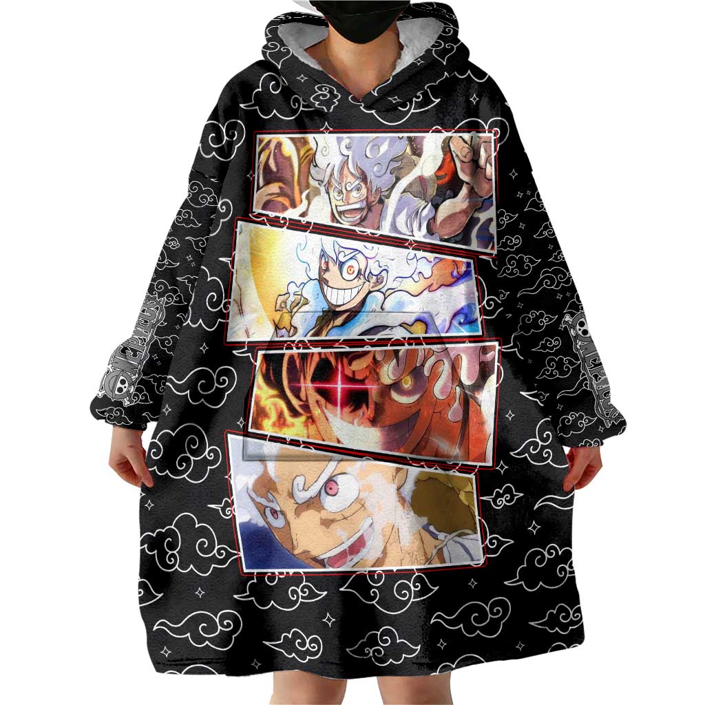 Luffy Gear 5th Nika White Hair - One Piece Wearable Blanket Hoodie Anime Style
