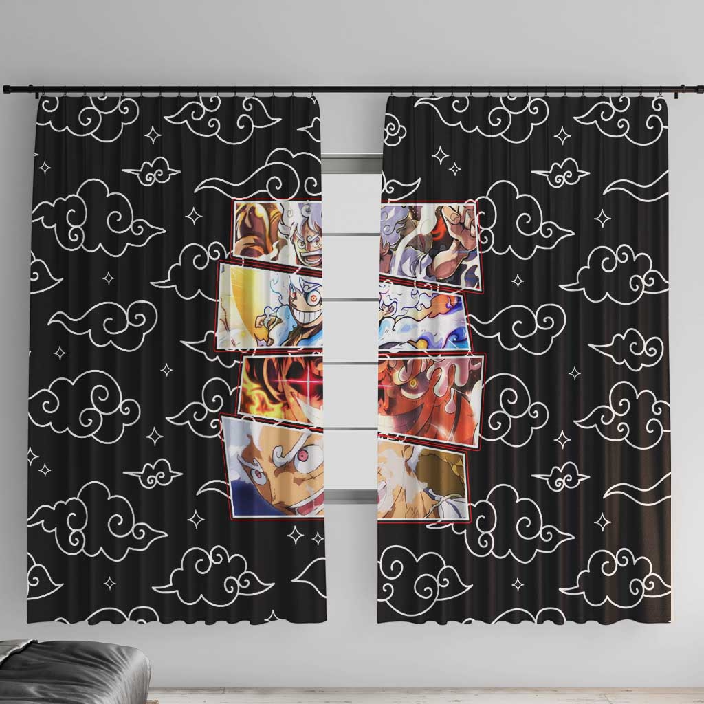 Luffy Gear 5th Nika White Hair - One Piece Window Curtain Anime Style