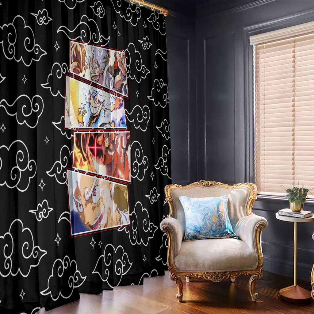Luffy Gear 5th Nika White Hair - One Piece Window Curtain Anime Style
