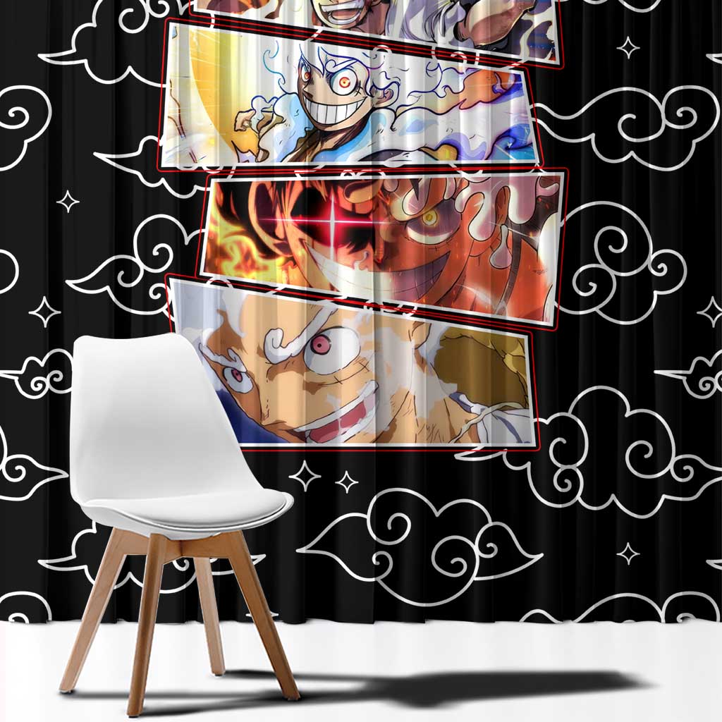 Luffy Gear 5th Nika White Hair - One Piece Window Curtain Anime Style