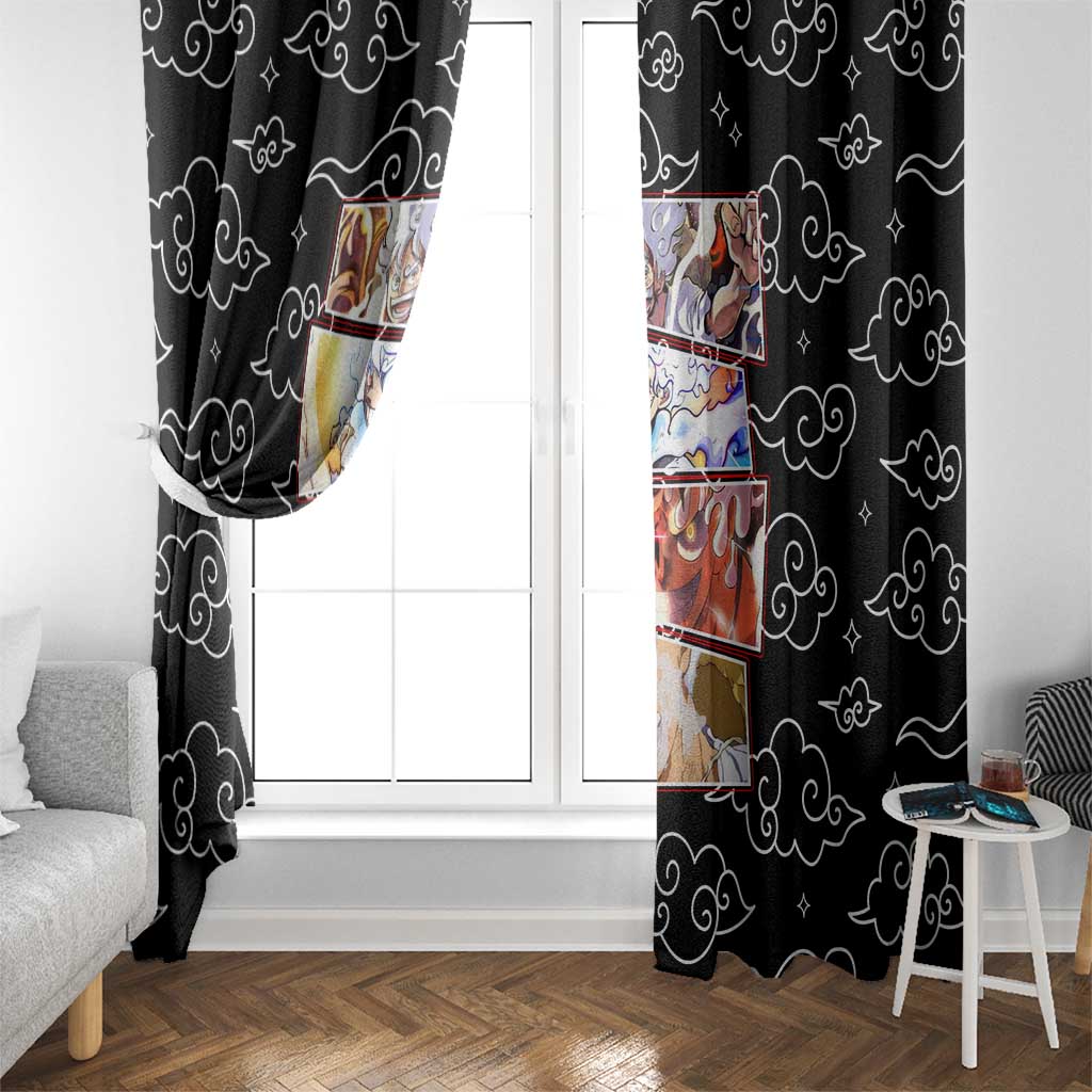Luffy Gear 5th Nika White Hair - One Piece Window Curtain Anime Style