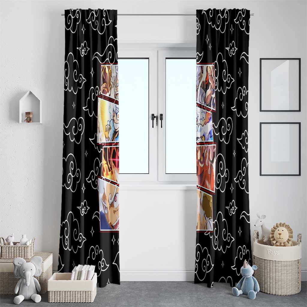Luffy Gear 5th Nika White Hair - One Piece Window Curtain Anime Style