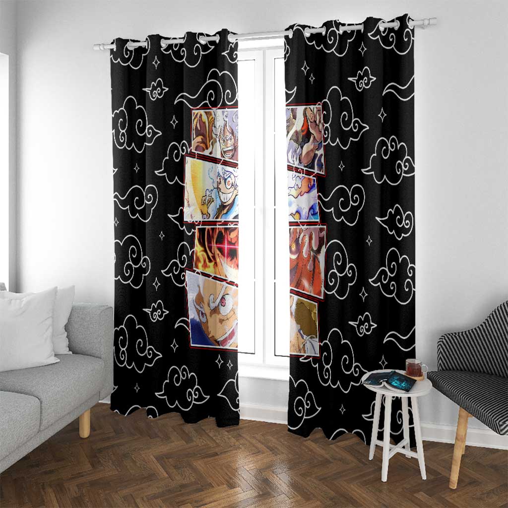 Luffy Gear 5th Nika White Hair - One Piece Window Curtain Anime Style