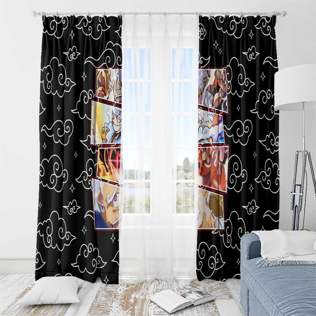 Luffy Gear 5th Nika White Hair - One Piece Window Curtain Anime Style