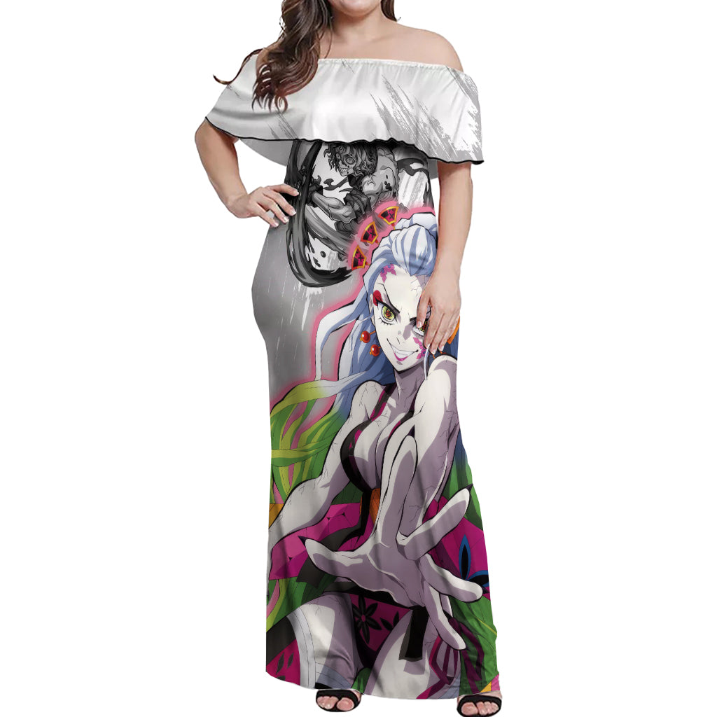 Gyutato and Daki Off Shoulder Maxi Dress Demon Slayer