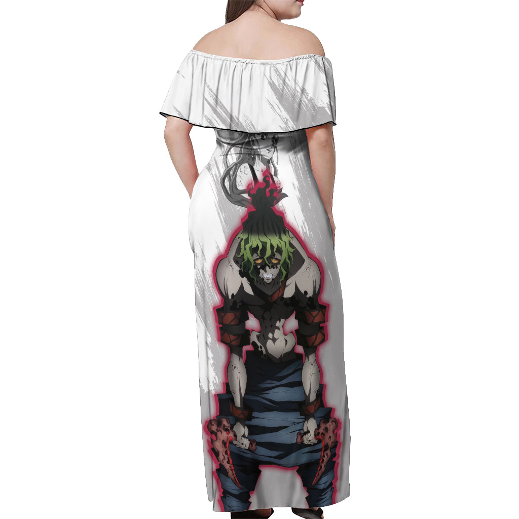 Gyutato and Daki Off Shoulder Maxi Dress Demon Slayer