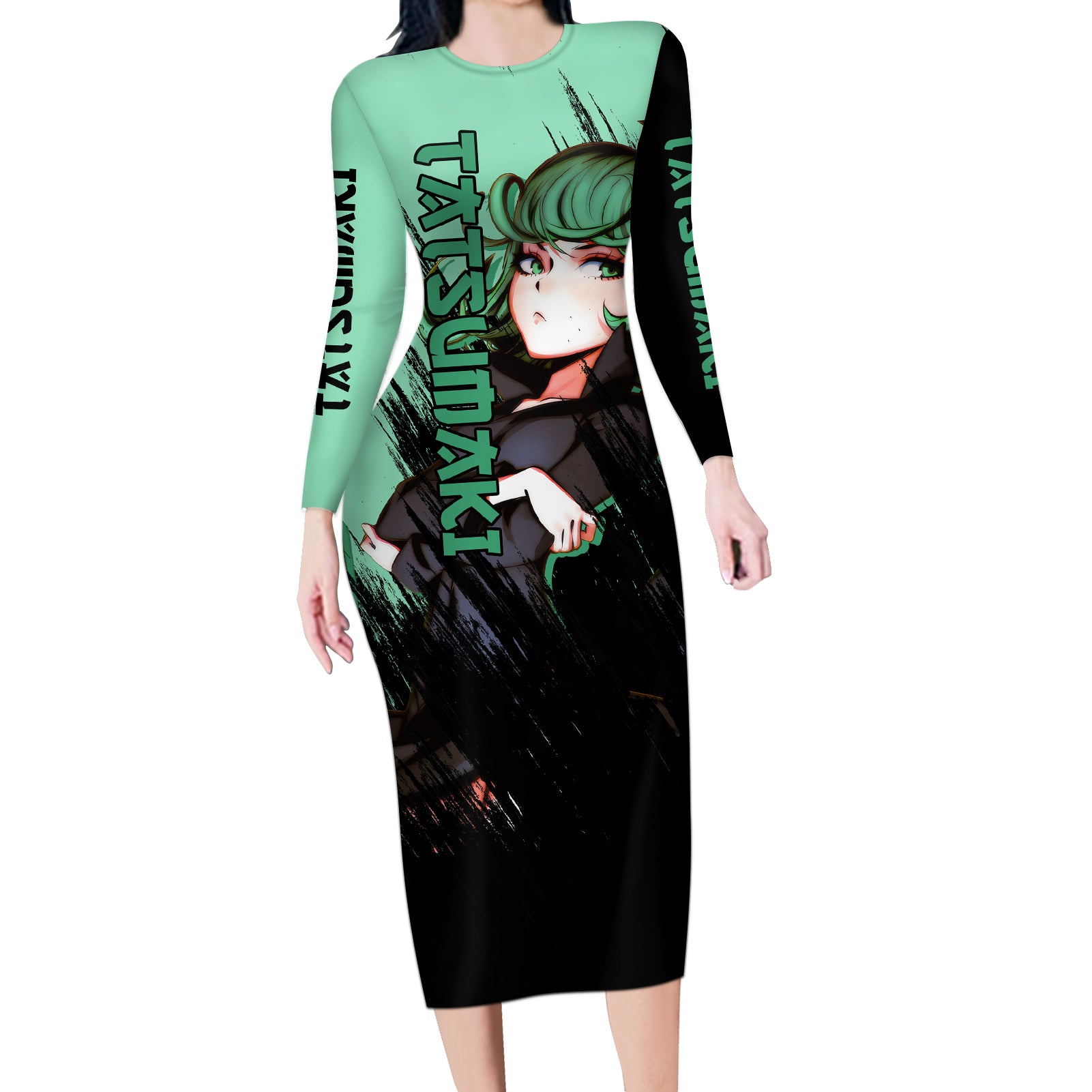 Tatsumaki Long Sleeve Bodycon Dress Demon Slayer