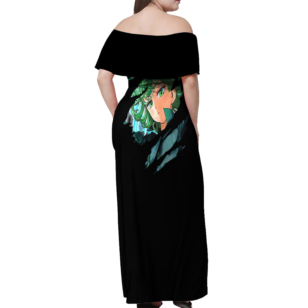 Tatsumaki Off Shoulder Maxi Dress Demon Slayer