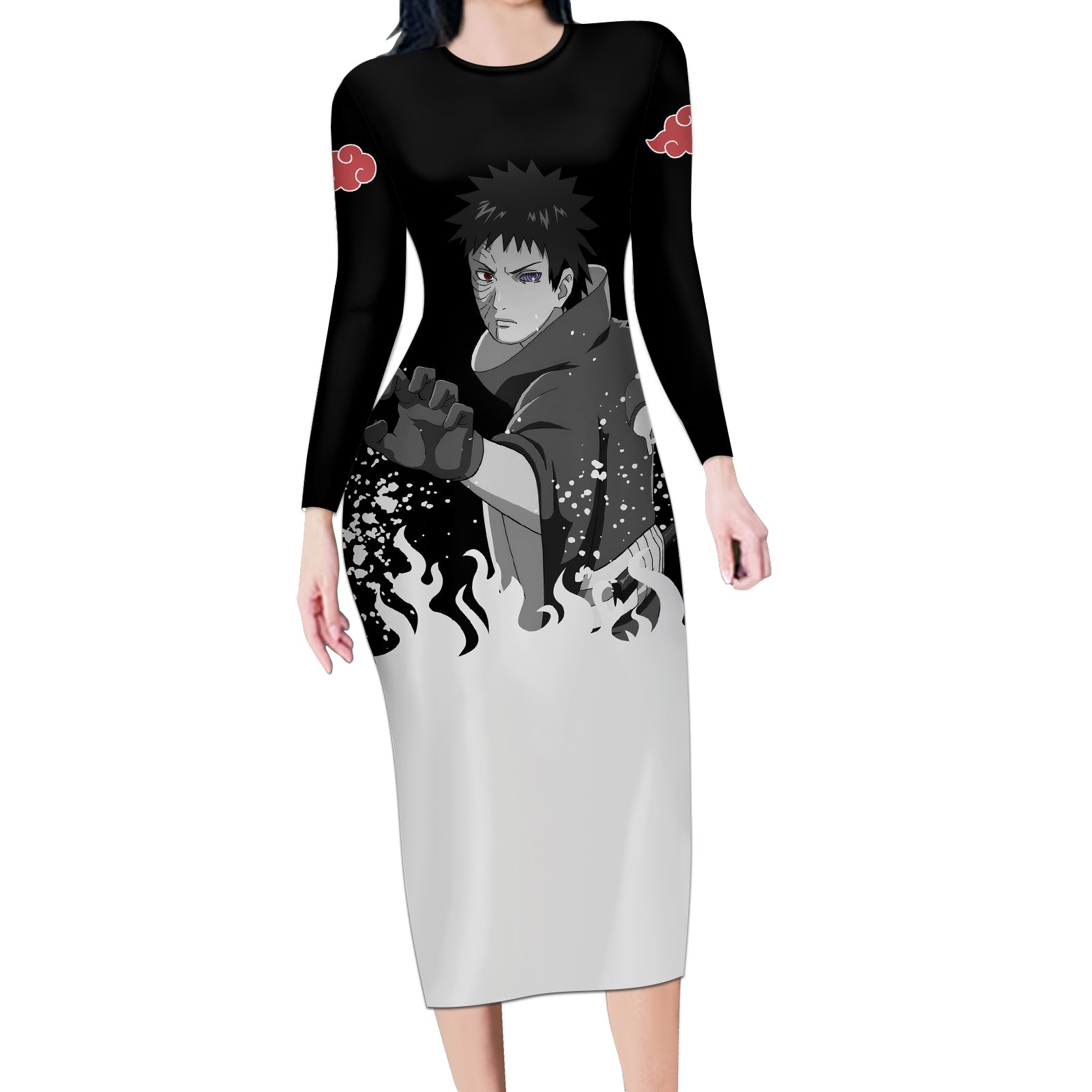 Obito Uchiha Long Sleeve Bodycon Dress Naruto