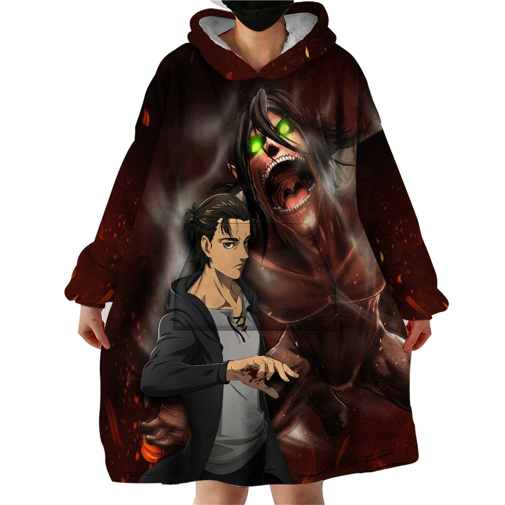 Eren Yeager - AOT Final Season Anime Wearable Blanket Hoodie Attack On Titan
