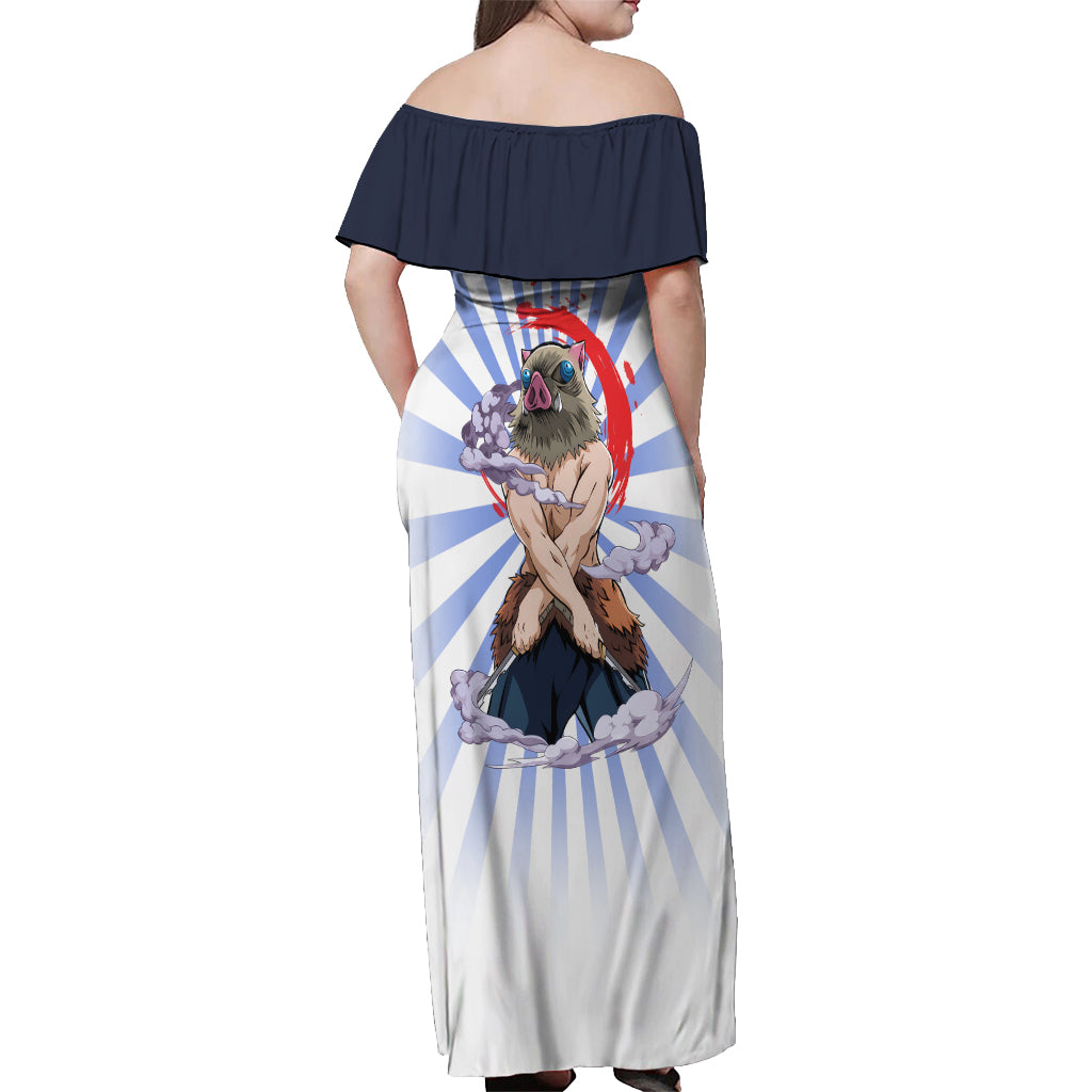 Inosuke Hashibira Off Shoulder Maxi Dress Demon Slayer