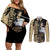 Black Bull Yami Sukehiro Couples Matching Off Shoulder Short Dress and Long Sleeve Button Shirt Black Clover Anime