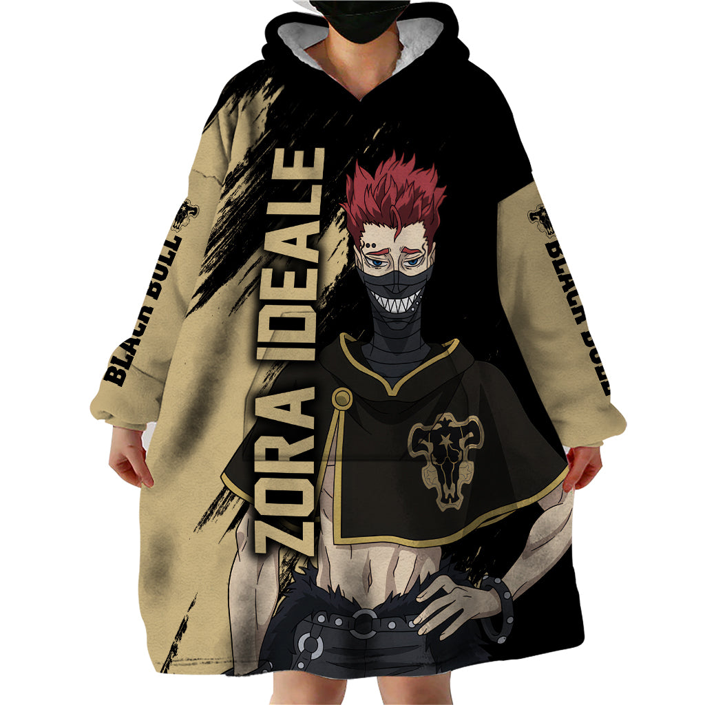 Black Bull Zora Ideale Wearable Blanket Hoodie Black Clover Anime