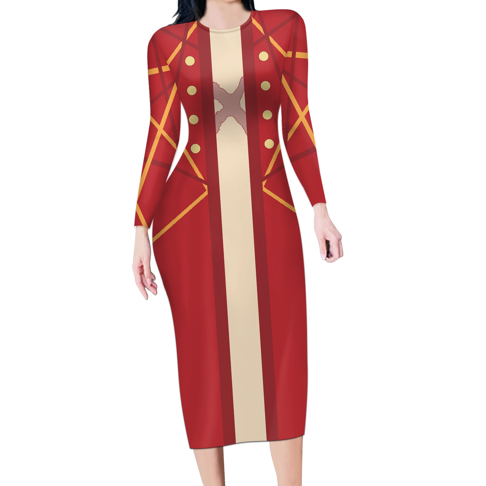 Luffy Long Sleeve Bodycon Dress One Piece