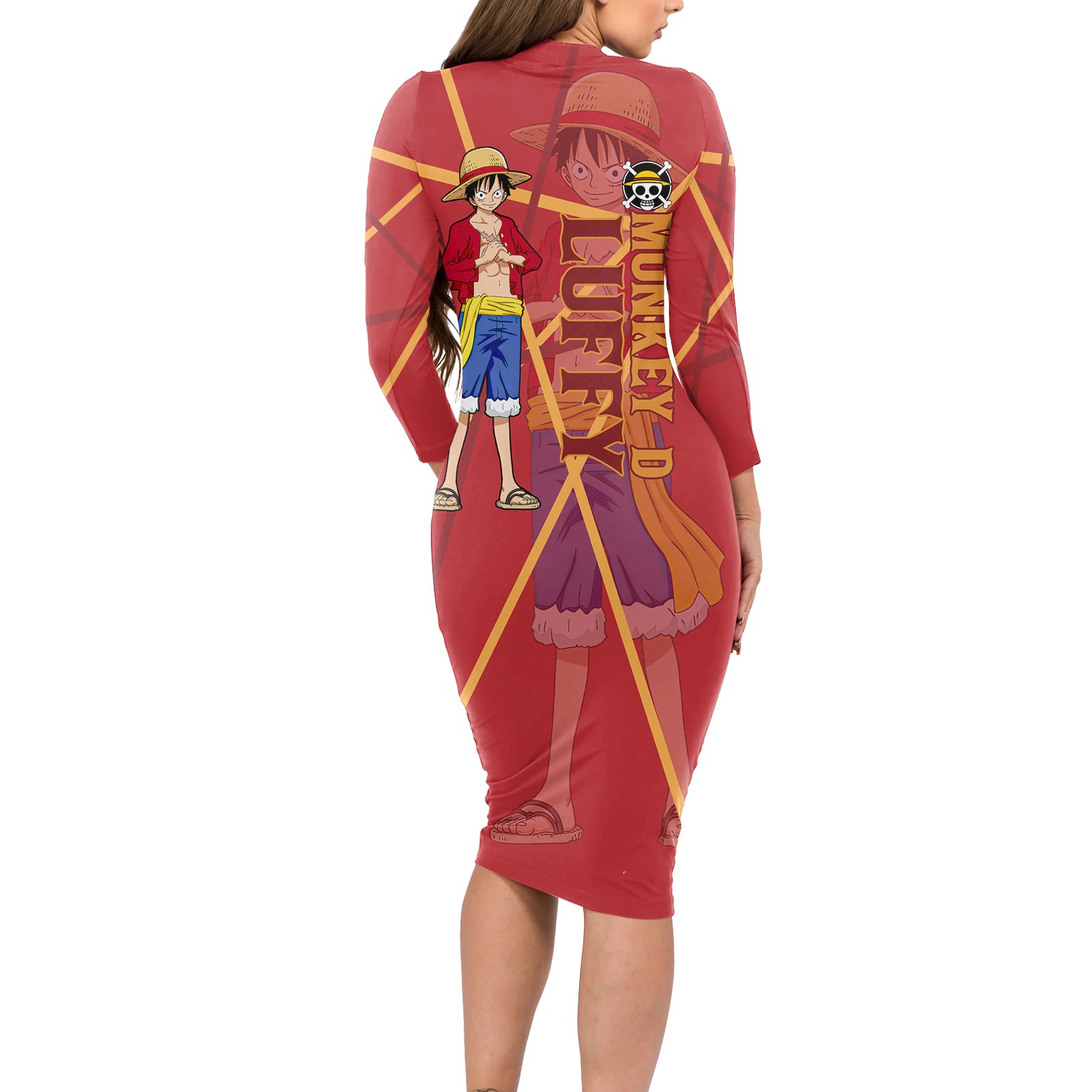 Luffy Long Sleeve Bodycon Dress One Piece