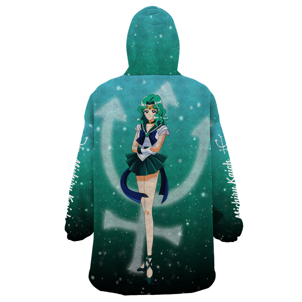 Michiru Kaioh Wearable Blanket Hoodie Sailor Neptune Sailor Moon Anime