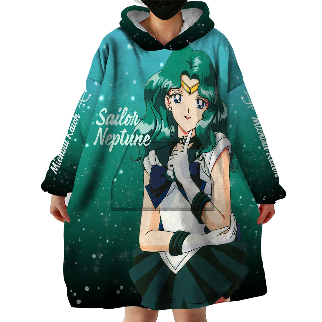 Michiru Kaioh Wearable Blanket Hoodie Sailor Neptune Sailor Moon Anime
