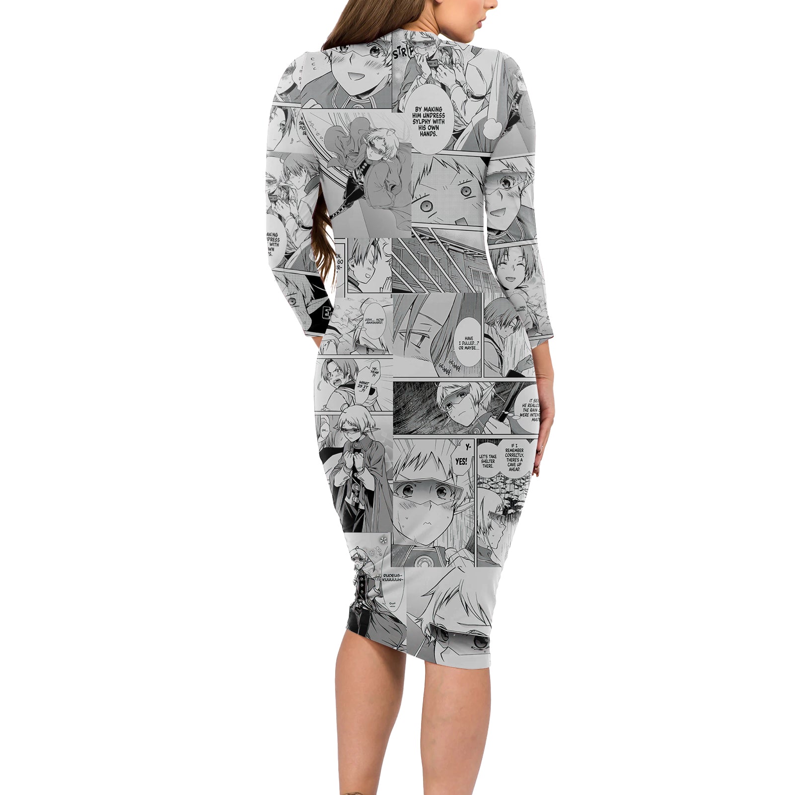 Sylphiette Mushoku Tensei Long Sleeve Bodycon Dress Manga Mix Anime
