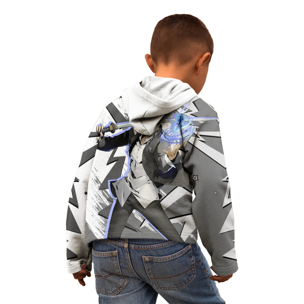 Yu Narukami Persona Kid Hoodie Anime Mix Polygon Cyber Style