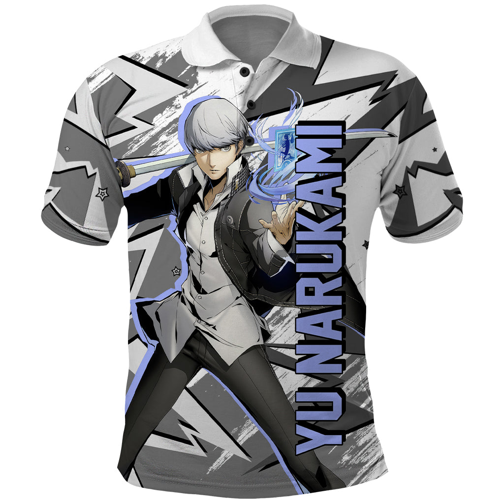 Yu Narukami Persona Polo Shirt Anime Mix Polygon Cyber Style