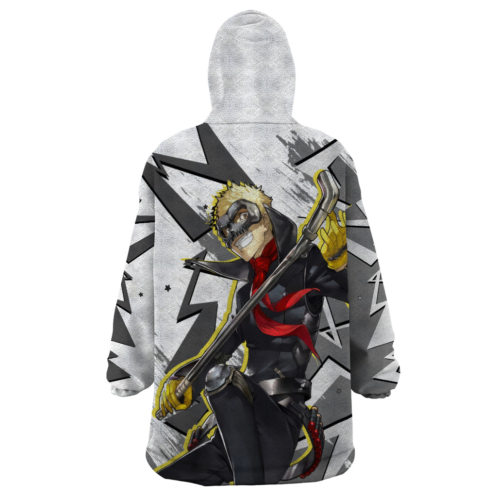 Ryuji Sakamoto Persona Wearable Blanket Hoodie Anime Mix Polygon Cyber Style