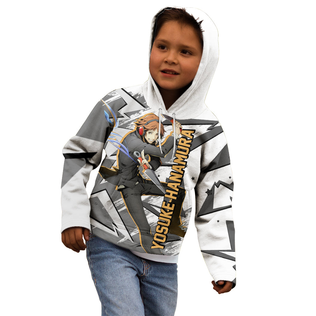 Yosuke Hanamura Persona Kid Hoodie Anime Mix Polygon Cyber Style