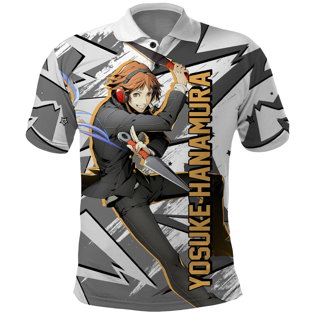 Yosuke Hanamura Persona Polo Shirt Anime Mix Polygon Cyber Style