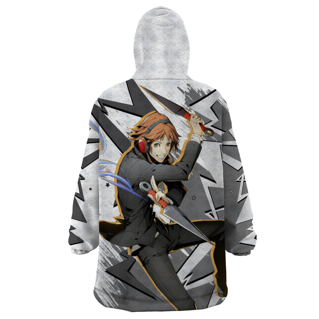 Yosuke Hanamura Persona Wearable Blanket Hoodie Anime Mix Polygon Cyber Style