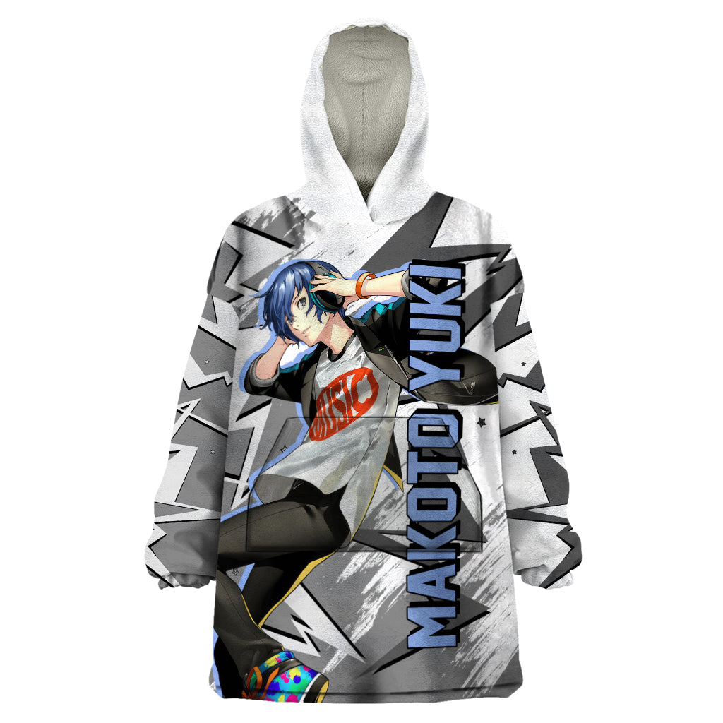 Makoto Yuki Wearable Blanket Hoodie Anime Mix Polygon Cyber Style
