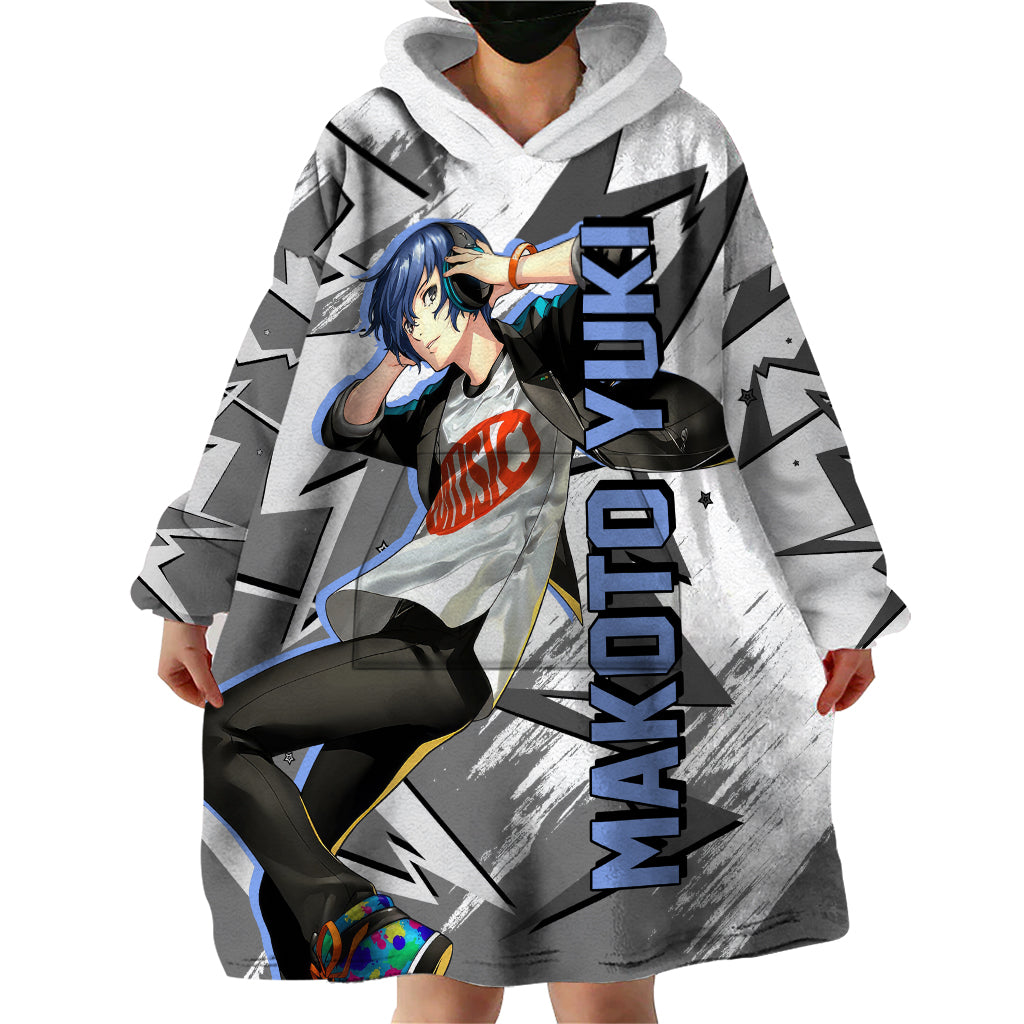 Makoto Yuki Wearable Blanket Hoodie Anime Mix Polygon Cyber Style