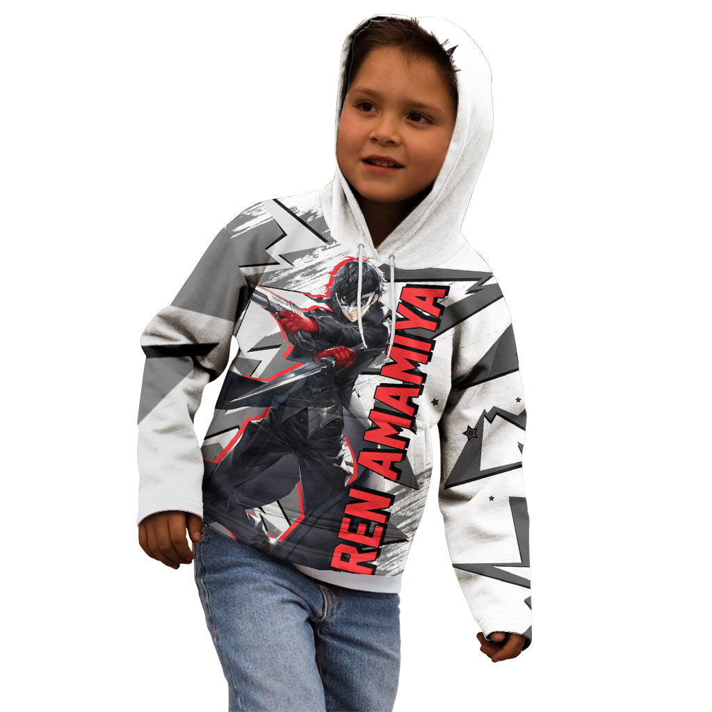 Joker Persona Kid Hoodie Anime Mix Polygon Cyber Style