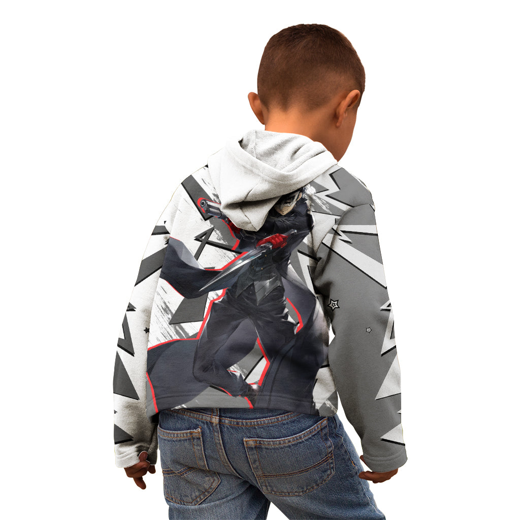 Joker Persona Kid Hoodie Anime Mix Polygon Cyber Style