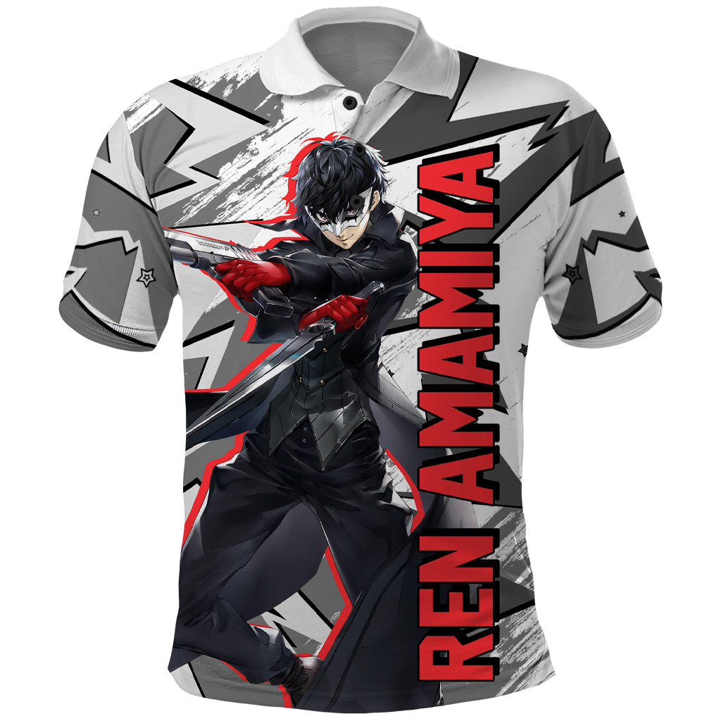 Joker Persona Polo Shirt Anime Mix Polygon Cyber Style