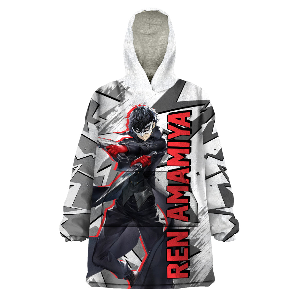 Joker Persona Wearable Blanket Hoodie Anime Mix Polygon Cyber Style