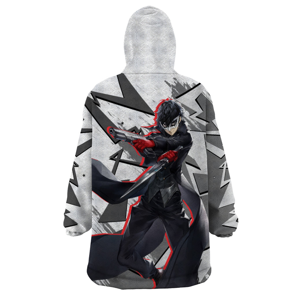 Joker Persona Wearable Blanket Hoodie Anime Mix Polygon Cyber Style