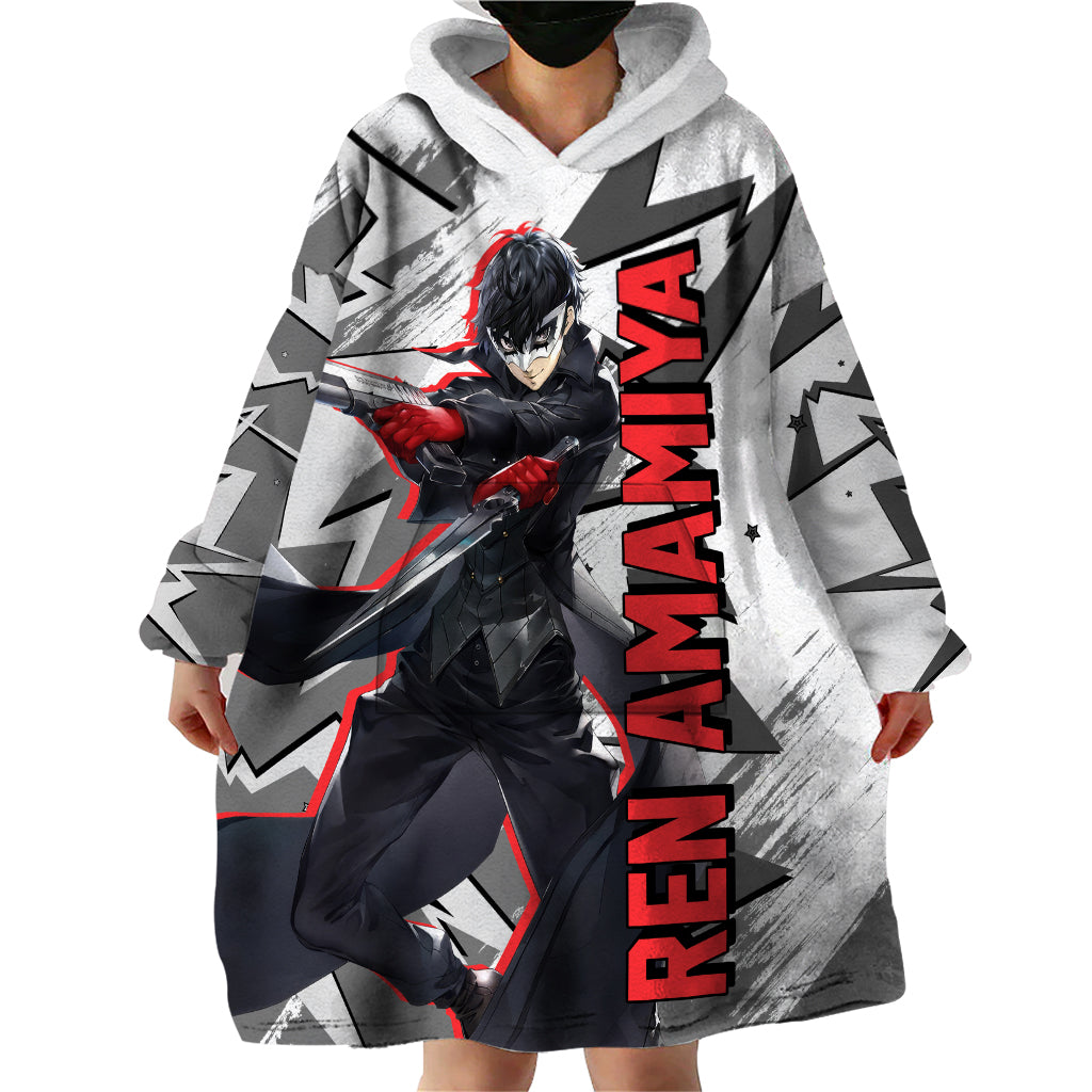 Joker Persona Wearable Blanket Hoodie Anime Mix Polygon Cyber Style