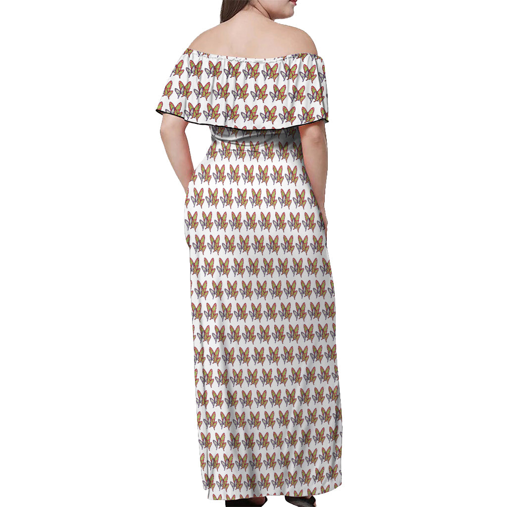 Kanao Tsuyuri Off Shoulder Maxi Dress Demon Slayer