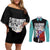 Yamato - One Piece Couples Matching Off Shoulder Short Dress and Long Sleeve Button Shirt Anime Mix Manga Style