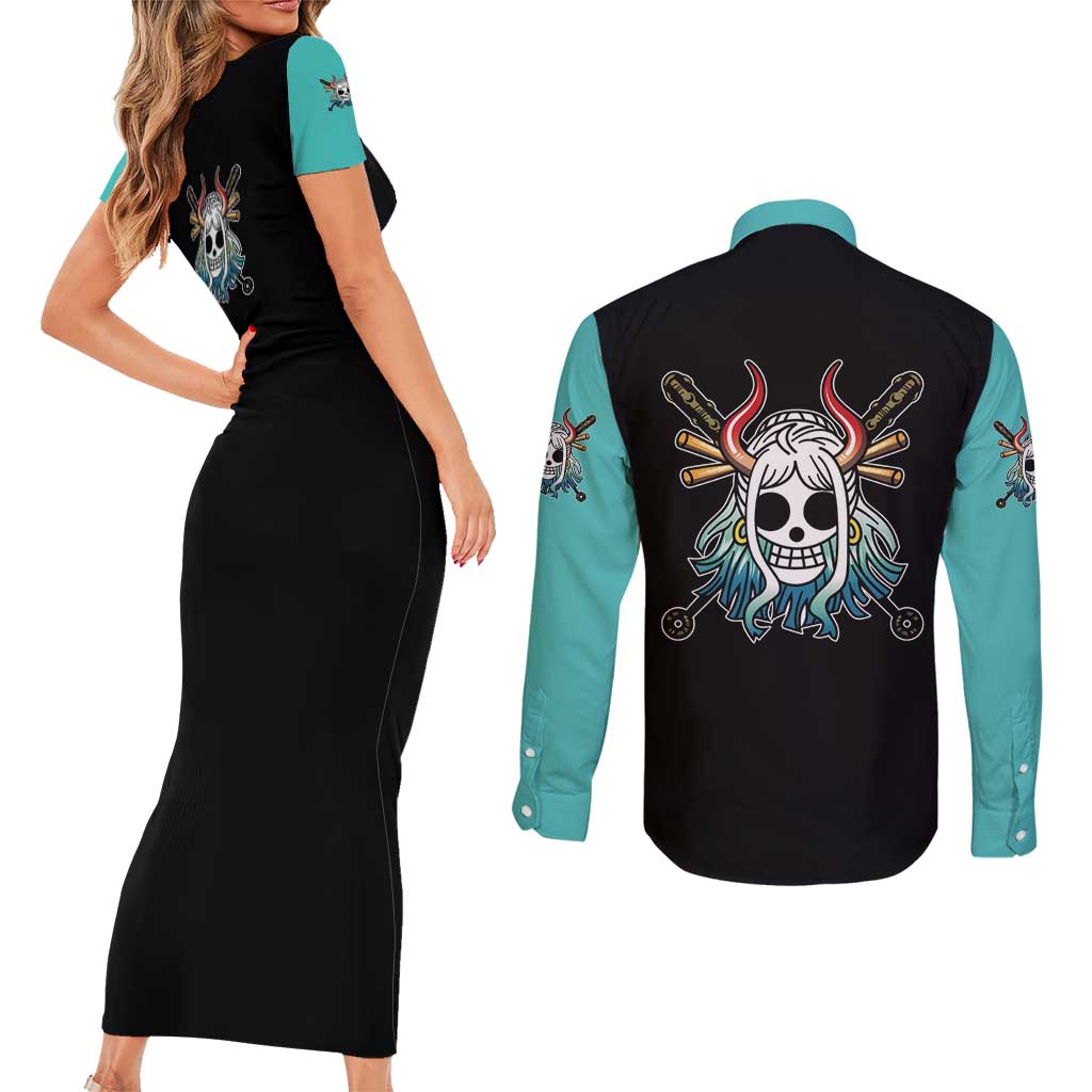 Yamato - One Piece Couples Matching Short Sleeve Bodycon Dress and Long Sleeve Button Shirt Anime Mix Manga Style