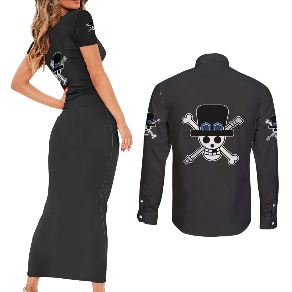 Sabo - One Piece Couples Matching Short Sleeve Bodycon Dress and Long Sleeve Button Shirt Anime Mix Manga Style