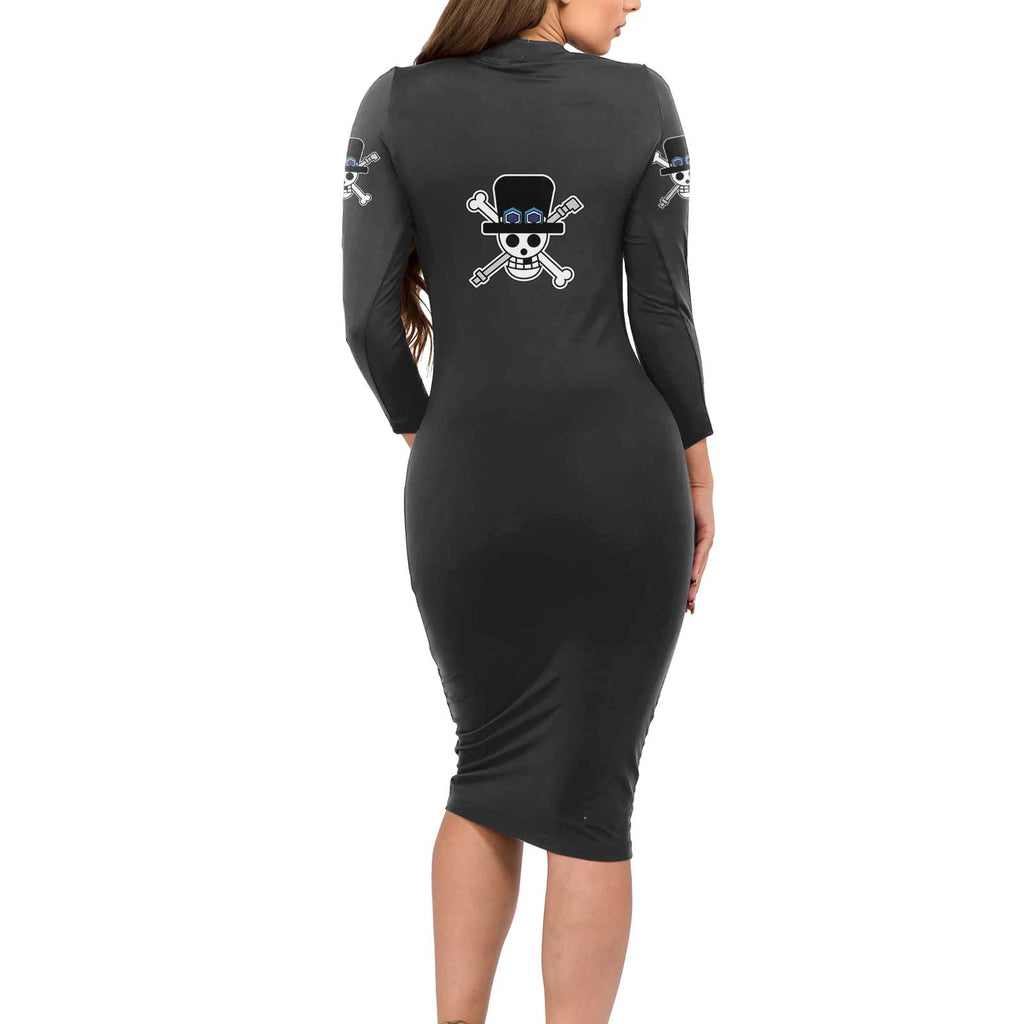 Sabo - One Piece Long Sleeve Bodycon Dress Anime Mix Manga Style