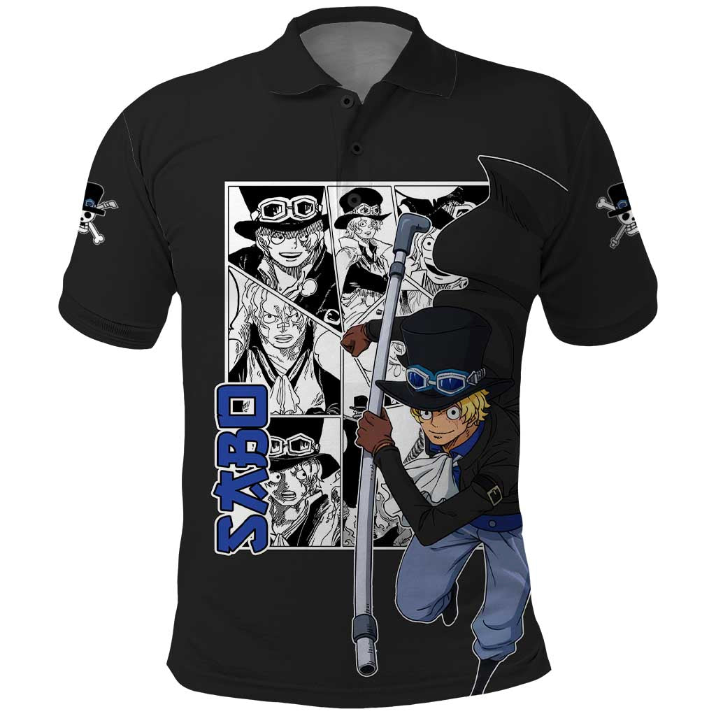 Sabo - One Piece Polo Shirt Anime Mix Manga Style