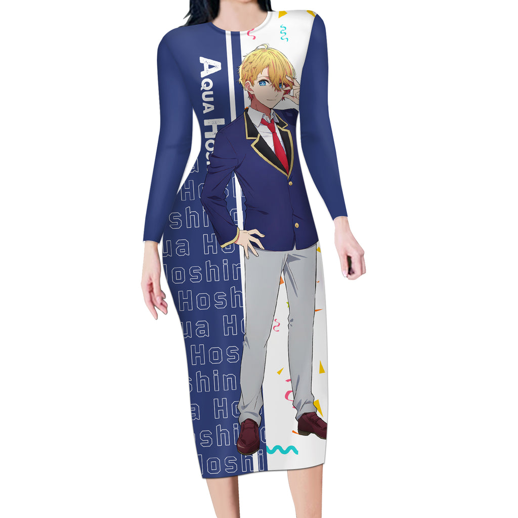 Aquamarine Hoshino - Oshi no Ko Long Sleeve Bodycon Dress Anime Style