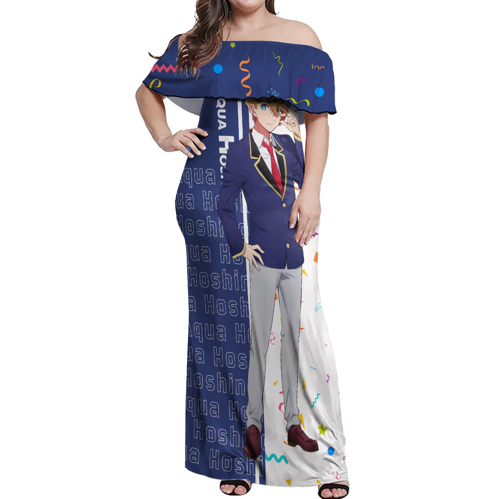 Aquamarine Hoshino - Oshi no Ko Off Shoulder Maxi Dress Anime Style