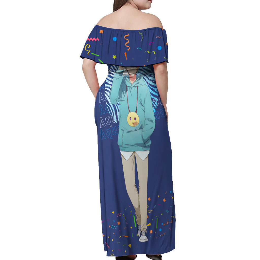 Aquamarine Hoshino - Oshi no Ko Off Shoulder Maxi Dress Anime Style